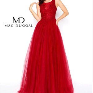 Womens Mac Duggal Ball Gown Size 10 Color Red. Great Condition. Never worn.
